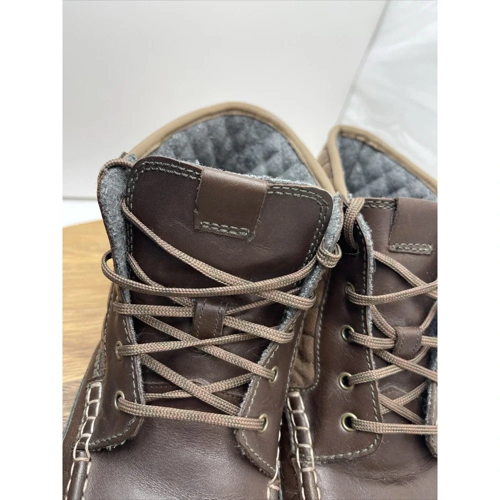 Cole Haan‎ Boots 8.5 M C20210 Pinch Brown Leather Lace Up Quilted Moc Ankle Mens